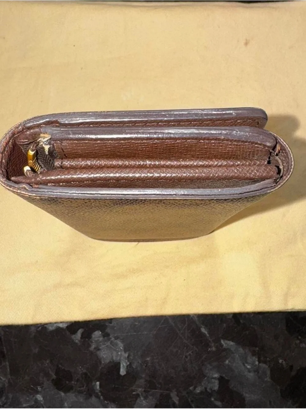 Louis Vuitton Brown Damier Ebene Checkered Wallet